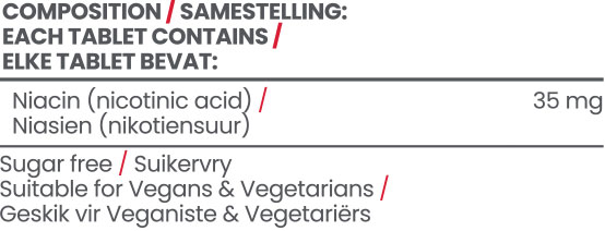 Vitamin B3 Niacin 35mg 60s Nutritable