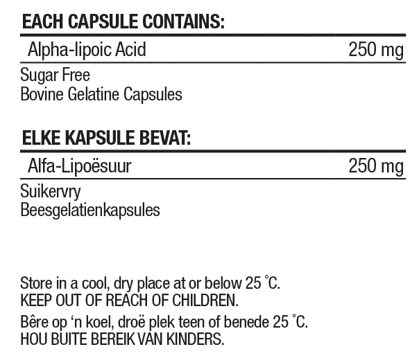 Alpha Lipoic Acid 500mg Nutritable