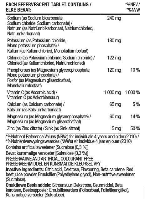Electrolytes + Vitamin C 1000mg Fizzy Nutritable