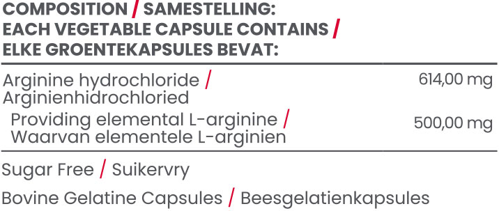 L-Arginine Performance 120s Nutritable