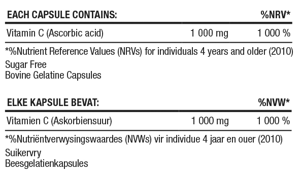 Biogen Vitamin C 1000mg Nutritable, 60 Caps