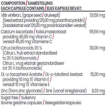 Proanth Plus Grape Seed Extract 60s Nutritable