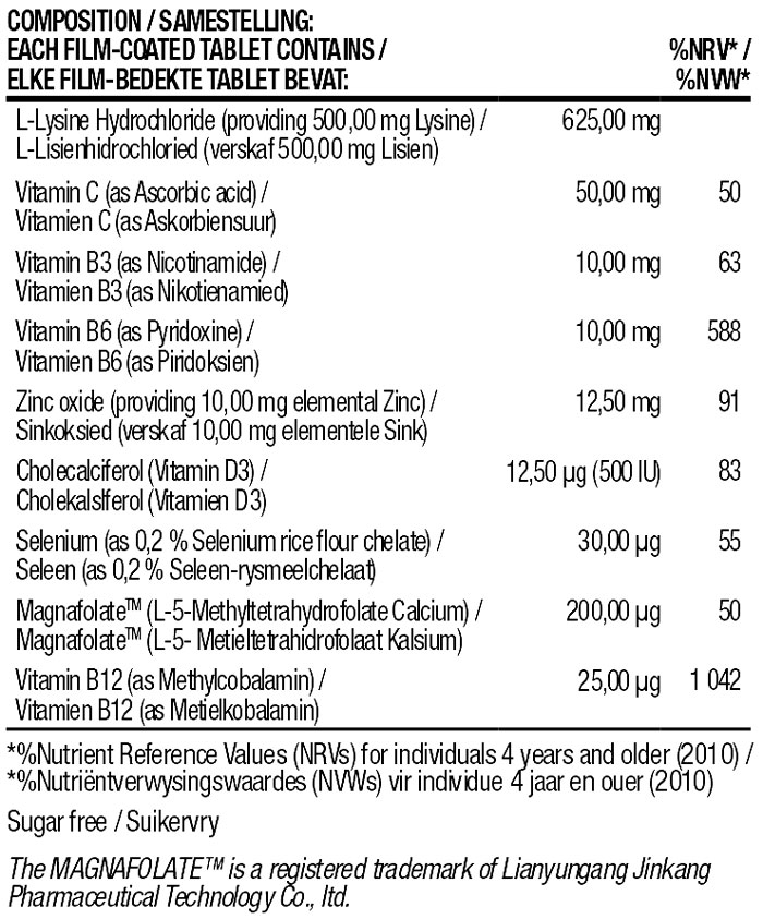 Viral Support 60s Nutritable