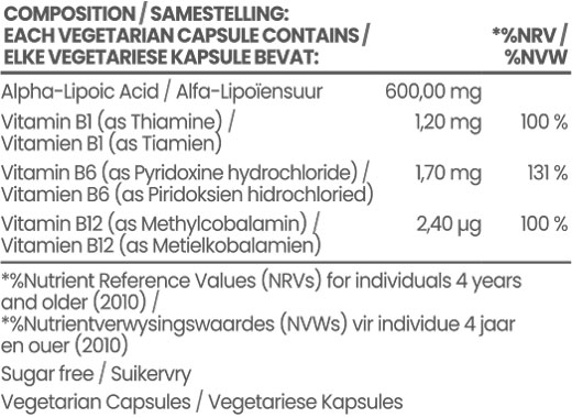 Alpha Lipoic Acid 600mg 30s Nutritable
