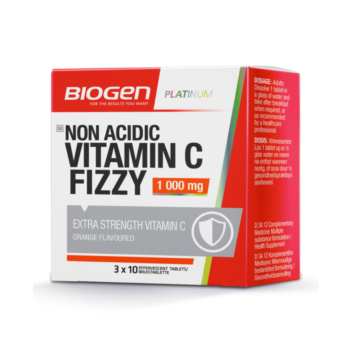 Biogen Vitamin C Non-Acidic Fizzy Extra Strength - 30 Tabs