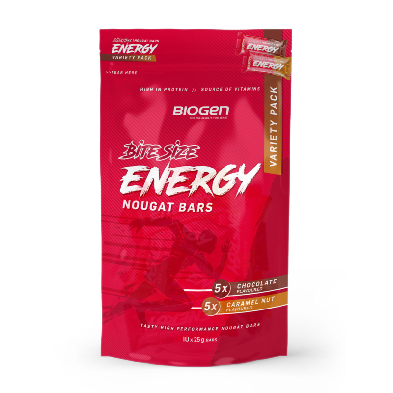 Energy Nougat Bar Bite Size Variety Pack 250g Biogen 7539