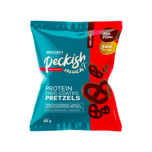 6009544950226 protein choc coated pretzels 60g | Biogen SA | Protein Choc-Coated Pretzels - 60g