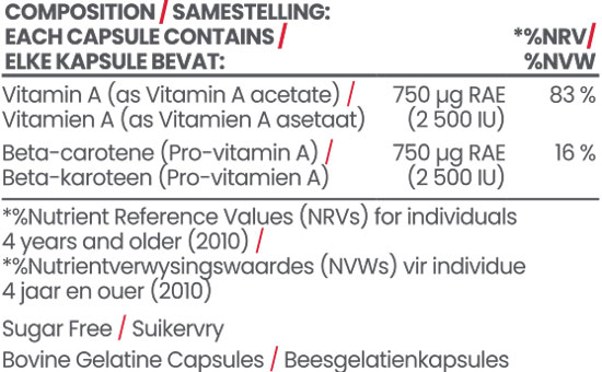 Vitamin A 5000IU 60s Nutritable