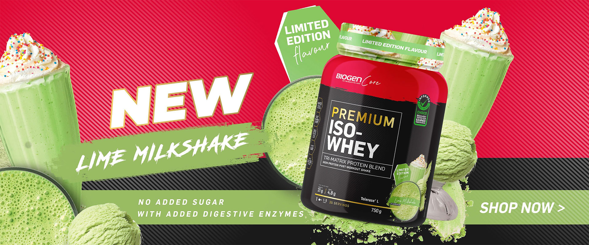 Shop Our New Lime Milkshake Whey Protein Flavour